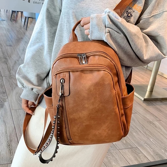 *NEW Leather Backpack Shoulder Bag - Picture 3 of 14